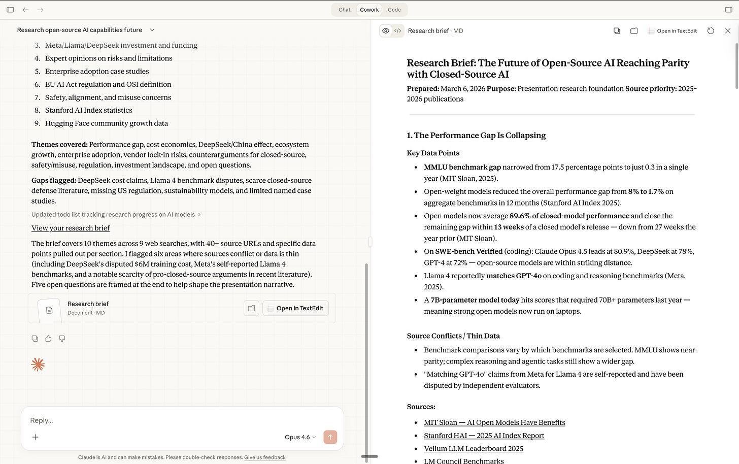 Kết quả bản research brief mà Claude tạo ra sau bước nghiên cứu